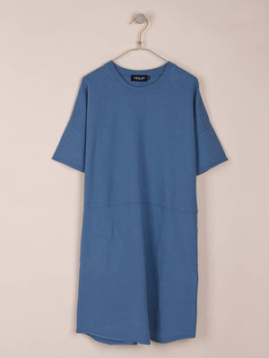 Indi & Cold Organic Cotton Dress | Clay & Blue