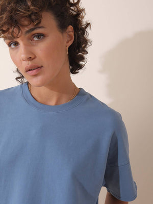 Indi & Cold Organic Cotton Dress | Clay & Blue