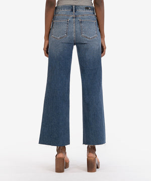 Kut Jeans | Meg High Rise Fab Ab Wide Leg, Long Inseam | Beckon Wash