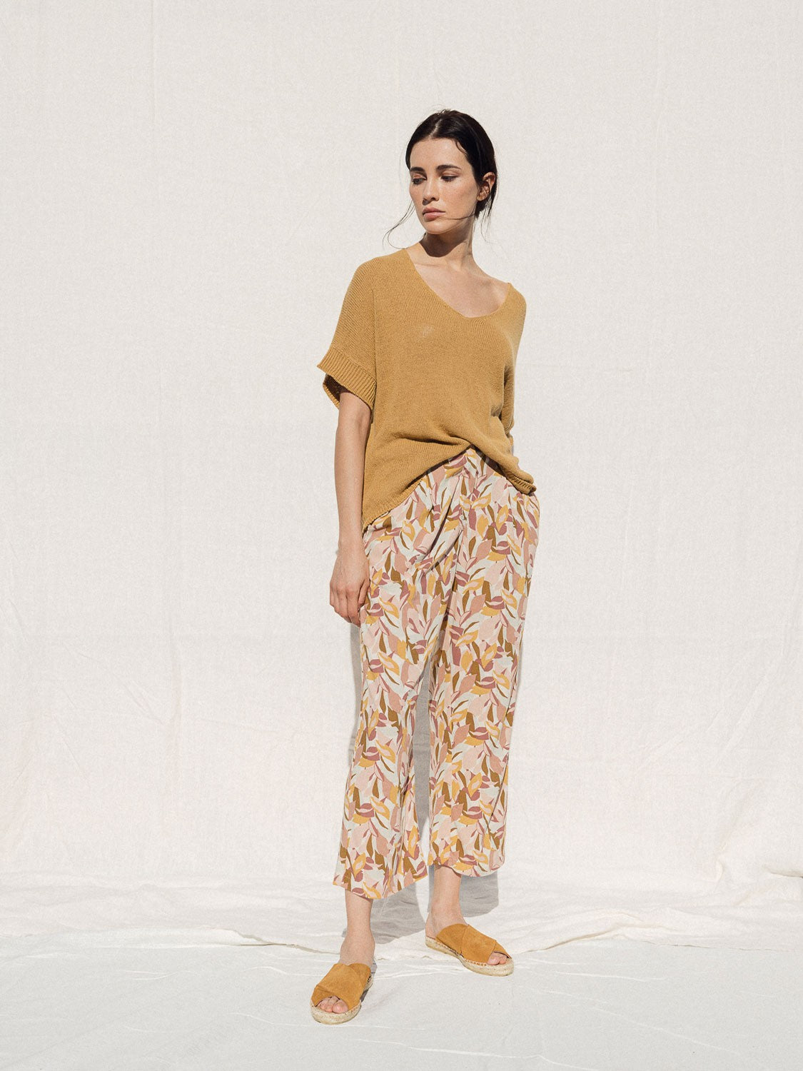 Indi & Cold Fluid Leaf Pants | Rose