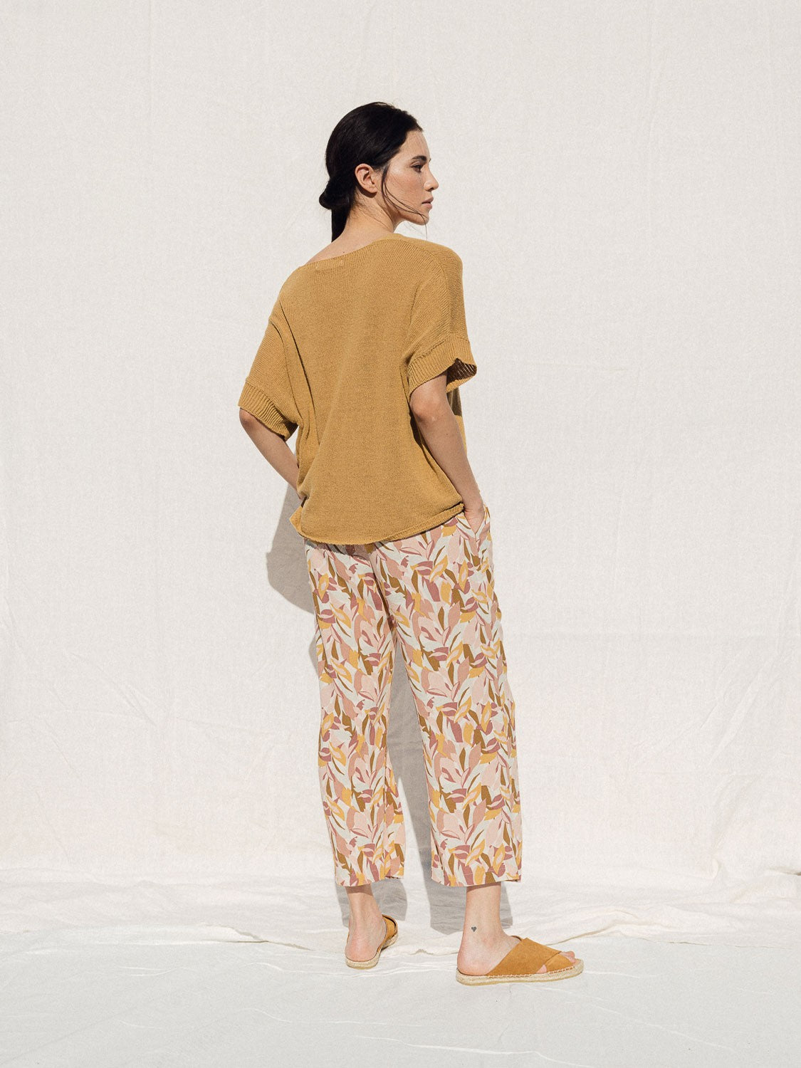 Indi & Cold Fluid Leaf Pants | Rose
