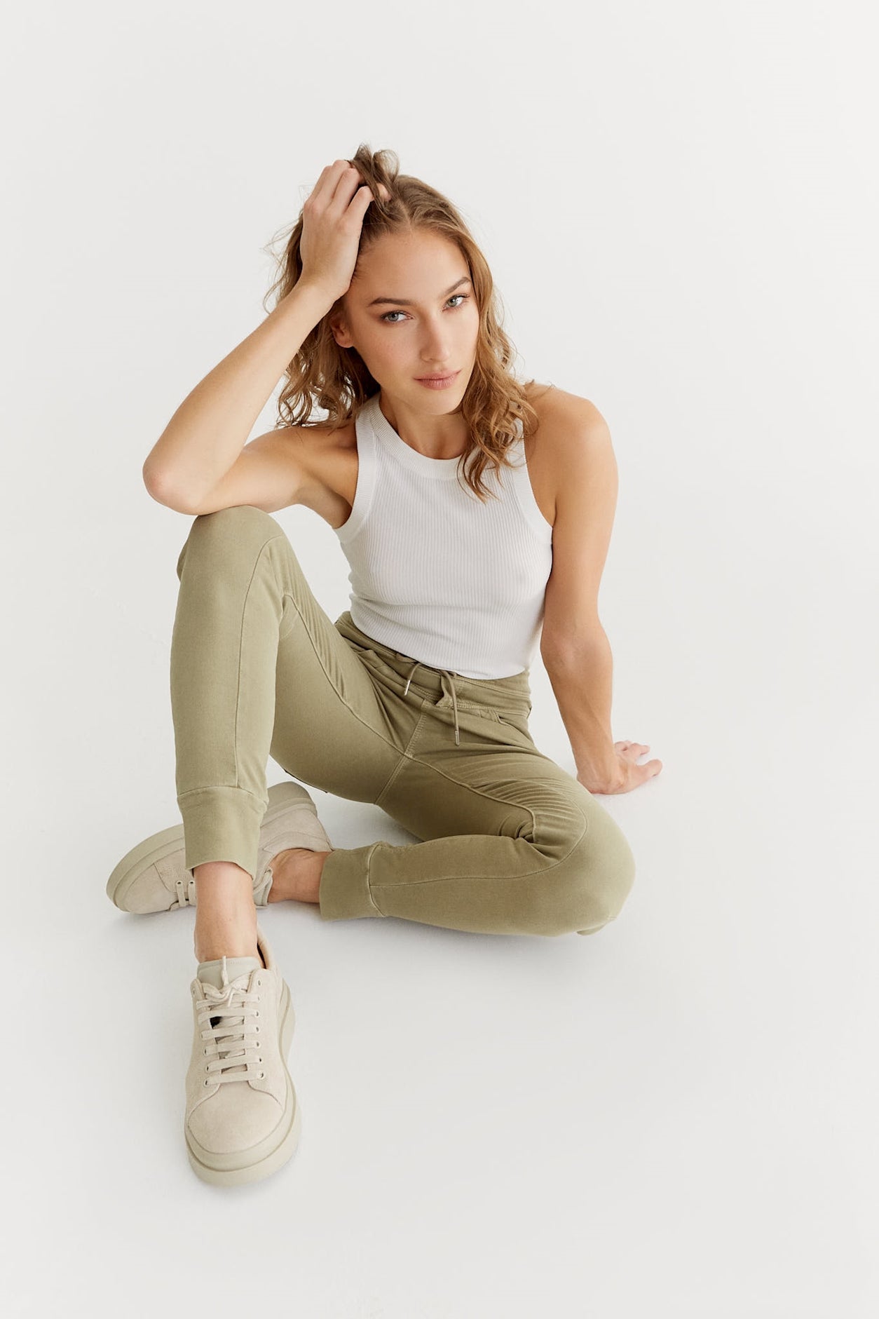 Cup of Joe Denim Mila Jogger | Khaki, Sand, Light Khaki, Taupe