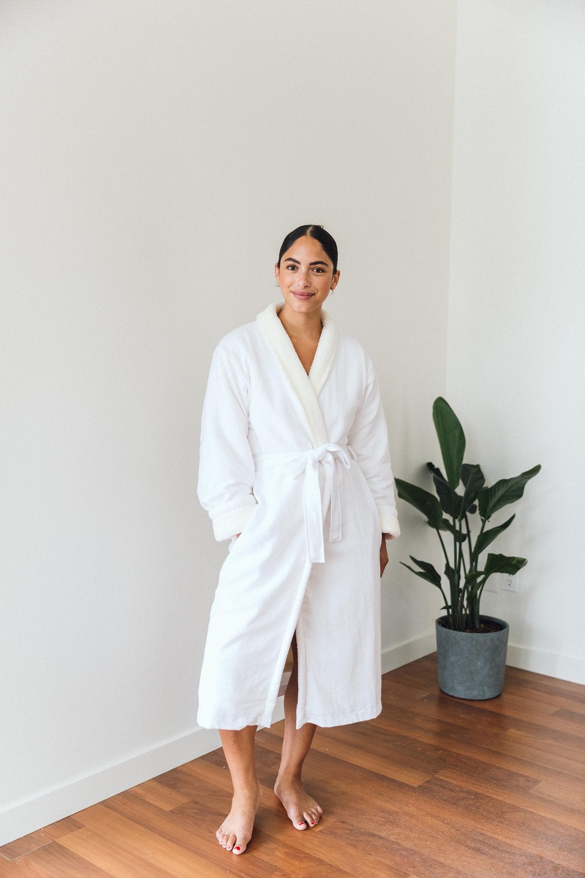 Tofino Towel The Nordic Robe | White, Navy + Grey