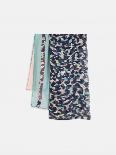 Sandwich Pastel-Coloured Scarf with All-Over Print