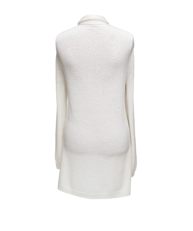 Lemonwood Rolled Collar Cashmere Cardigan (Black, White + Chalk)