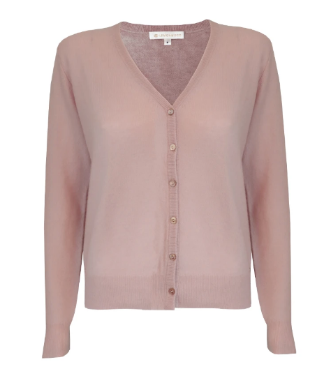 Lemonwood Millie Cashmere Button-Up Cardigan | Black, Grey