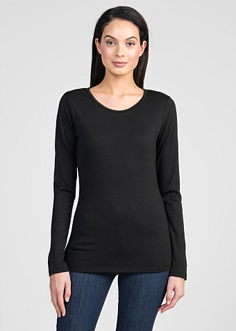 Untouched World Scoop Neck Merino Top (Red, Black)