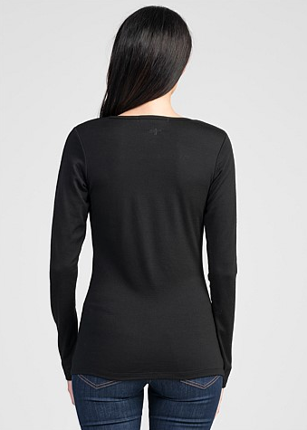 Untouched World Scoop Neck Merino Top (Red, Black)