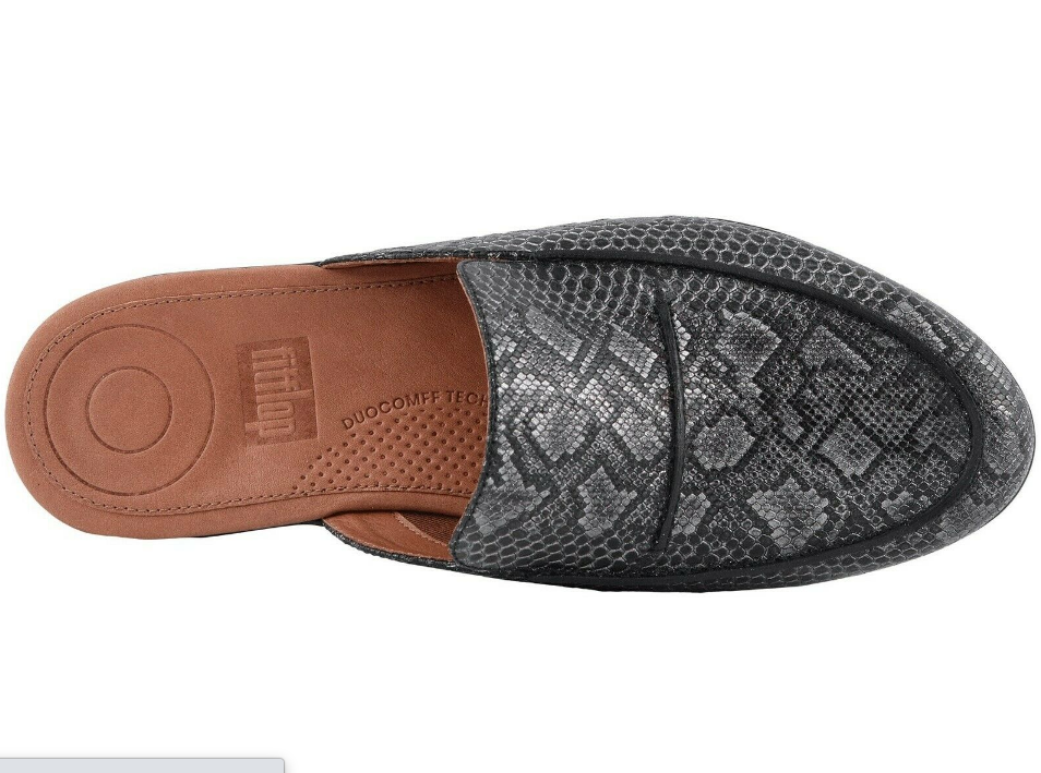 FitFlop Serene Python Print Slip-On Sandal (Black, White) - Fancy That &  The Roundstone