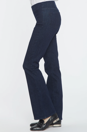 NYDJ Ava Flared Pull-On Jeans | Dark Indigo