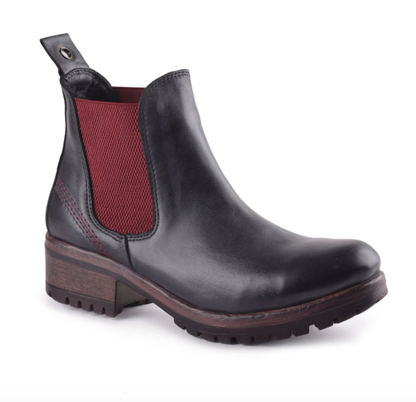 Buenos Florida Leather Chelsea Boot | Mustard + Black/Red