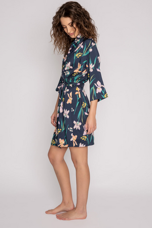 PJ Salvage Lily Forever Robe | Navy