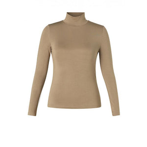 Yest Anne-Lieke Jersey Top (Black, Taupe)