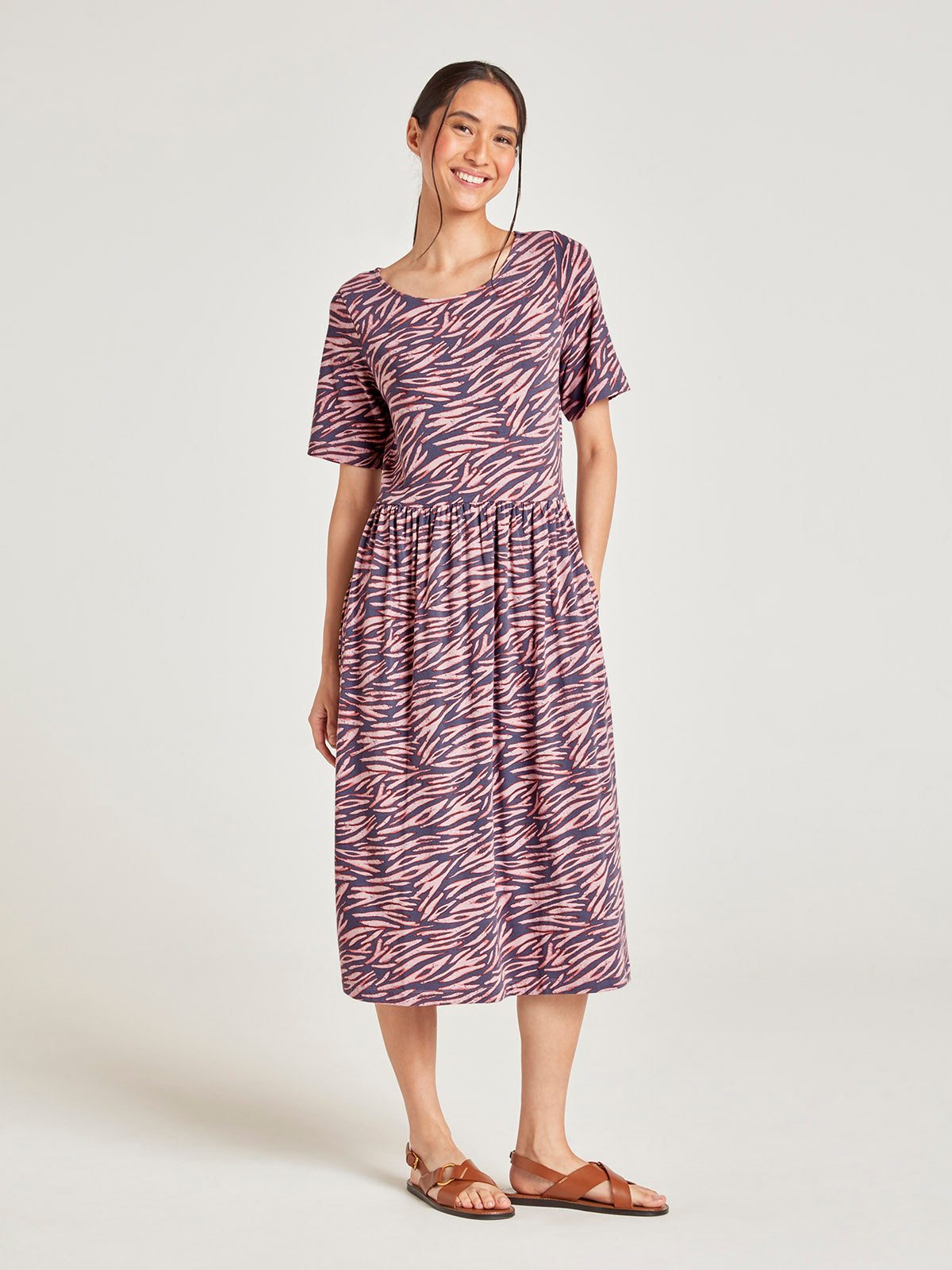 Thoughr Nikini Tencel™ Fit and Flare Jersey Dress | Multi