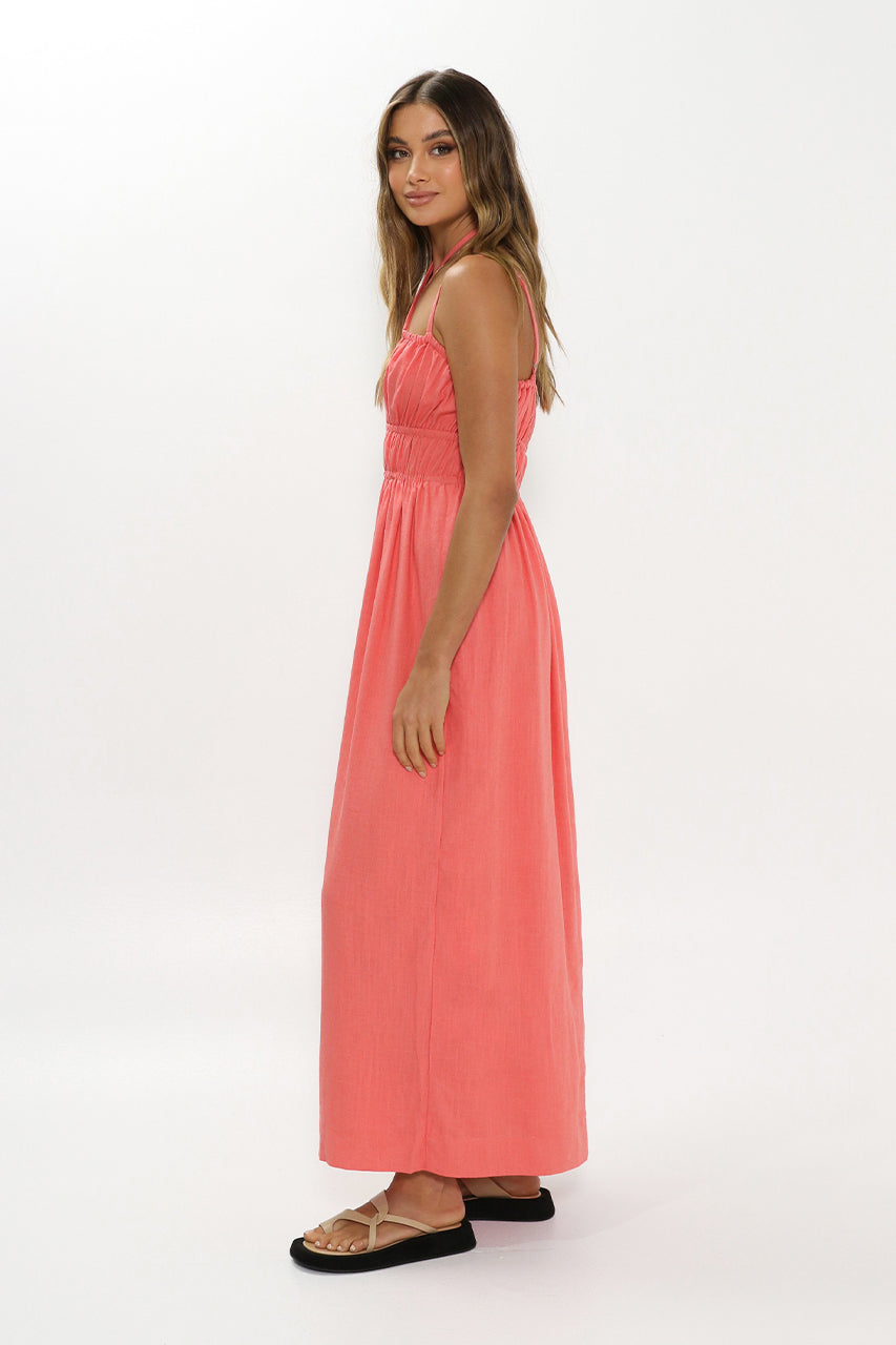 Coral pink 2024 maxi dress