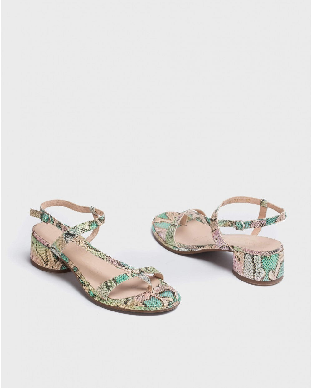 Wonders Metallic Snake Print Sandal