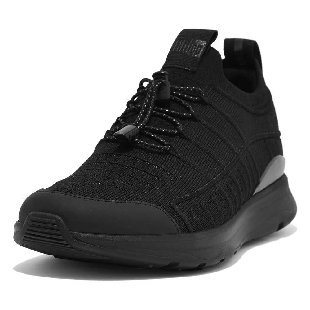 Fit Flop Vitamin FFX Knit Sport Sneakers | Black + White - Fancy 