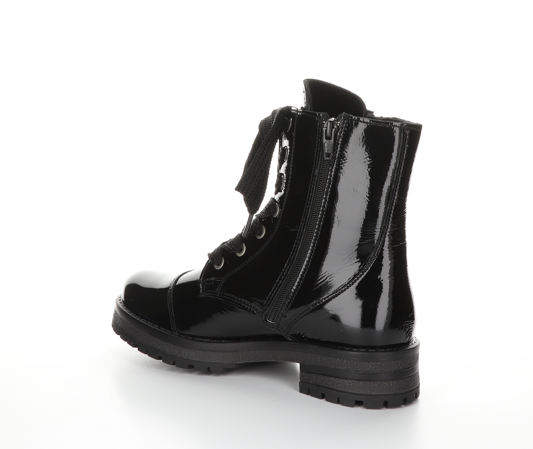 Lace up sales black patent boots