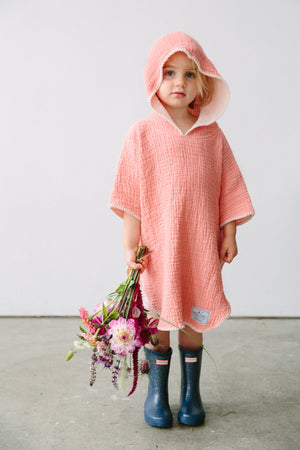 Tofino Towel The Pebble Kids Poncho | 12-24 M, 2-6 Y | Coral, Grey, Sage & Charcoal