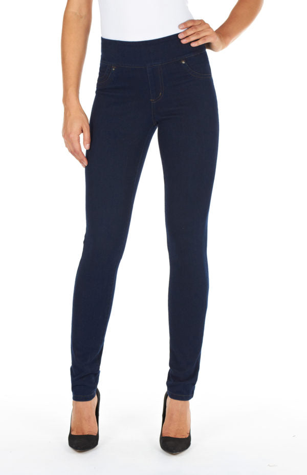 YOURS FOR GOOD Indigo Blue Pull On Jenny Jeggings - Women's : :  Fashion